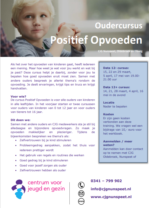 Oudercursus Positief Opvoeden